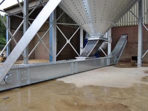 Perry bin unloading conveyor Revesby Estate