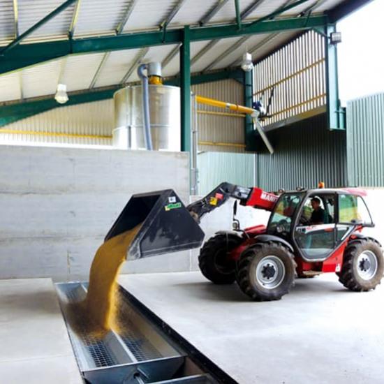 Perry below ground grain intake