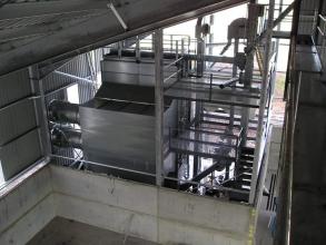 Perry grain drier inside building