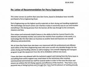 Lions Den letter of recommendation